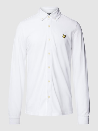 Lyle & Scott Slim fit vrijetijdsoverhemd met labelstitching Wit - 2