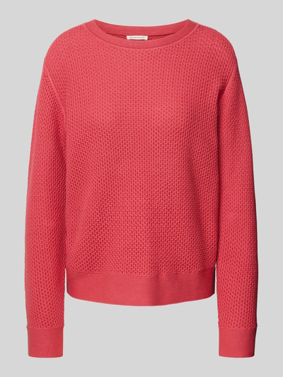 Tom Tailor Regular Fit Strickpullover aus reiner Baumwolle Rot 2