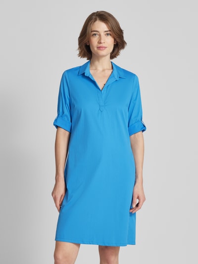 ROBE LÉGÈRE Knielange overhemdjurk in effen design Bleu - 4