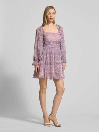 Lace & Beads Cocktailkleid mit Karree-Ausschnitt Rosa 1