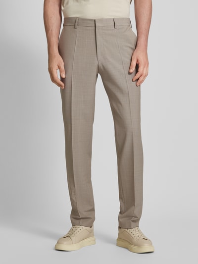 BOSS Pantalon in effen design, model 'Leon' Beige - 4