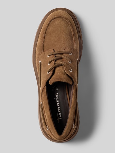 Tamaris Veterschoenen van echt leer  Camel - 3
