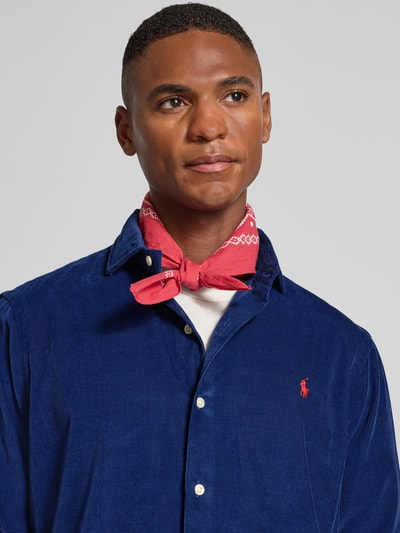 Polo Ralph Lauren Koszula casualowa o kroju regular fit z wyhaftowanym logo model ‘CORDUROY’ Ciemnoniebieski 3