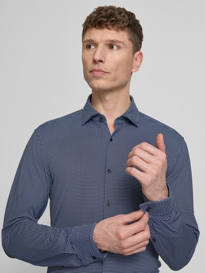 HUGO Koszula biznesowa o kroju slim fit z kołnierzykiem typu kent model 'KENNO' Granatowy 3