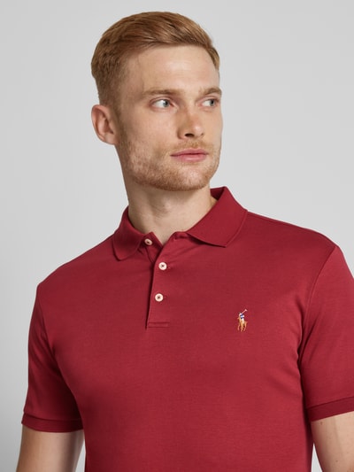 Polo Ralph Lauren Regular fit poloshirt met labelstitching Bordeaux - 3