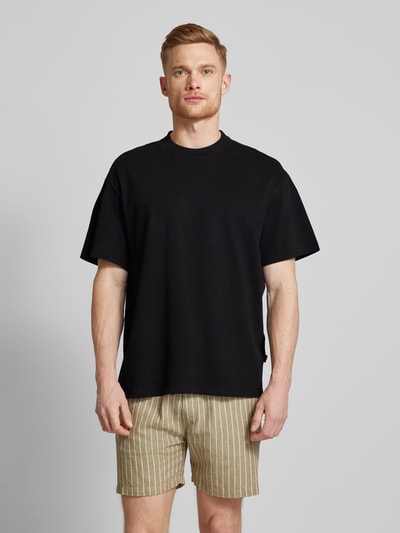 Jack & Jones Premium T-shirt met geribde ronde hals, model 'HARVEY' Zwart - 4