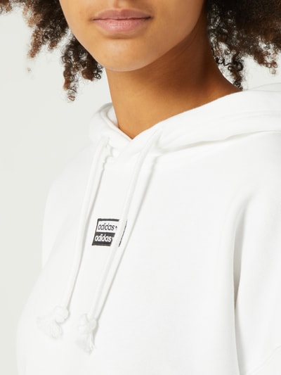 adidas Originals Cropped Hoodie mit Logo-Streifen Weiss 3