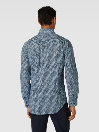 Matinique Regular fit vrijetijdsoverhemd met all-over motief, model 'MAtrosol' Blauw - 5