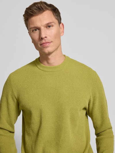 JAKE*S STUDIO MEN Strickpullover mit gerippten Abschlüssen Gruen 3