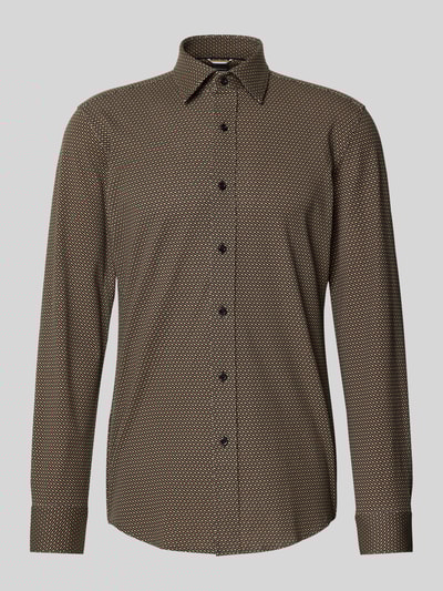 BOSS Slim fit zakelijk overhemd van katoenmix, model 'HANK' Beige - 2
