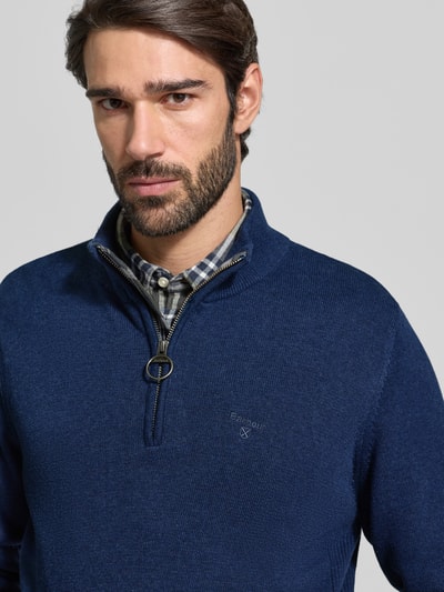 Barbour Regular fit schipperstrui van pure katoen Model 'HALF ZIP' Marineblauw - 3