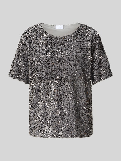 Vila Blusenshirt mit Paillettenbesatz Modell 'FAITH' Silber 2