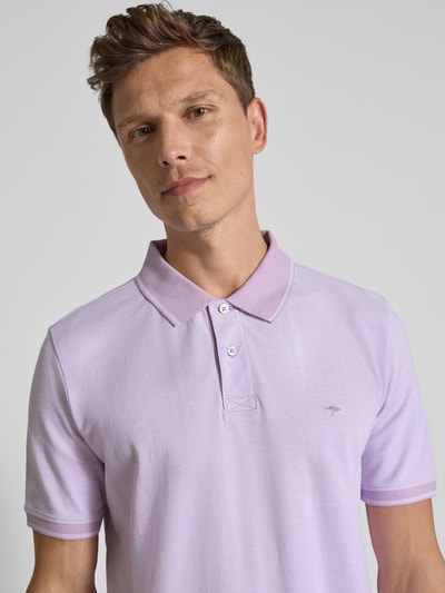 Fynch-Hatton Poloshirt mit Label-Stitching Flieder 3