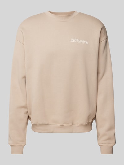 Multiply Apparel Oversized Sweatshirt mit Label-Print Beige 2