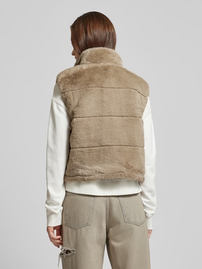 Only Kort gilet met opstaande kraag, model 'VIDA' Hazelnoot - 5