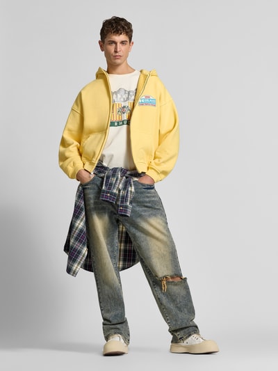 RHUDE Bluza rozpinana z czystej bawełny Jasnożółty 1