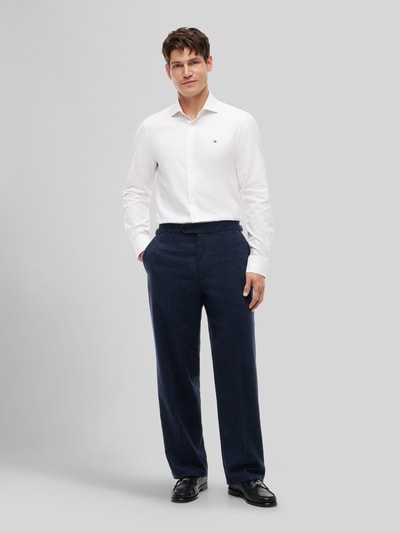 Tommy Hilfiger Regular Fit Businesshemd mit abgerundetem Saum Weiss 1