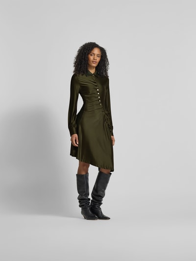 Rabanne Knielanges Kleid mit Knopfleiste Khaki 1