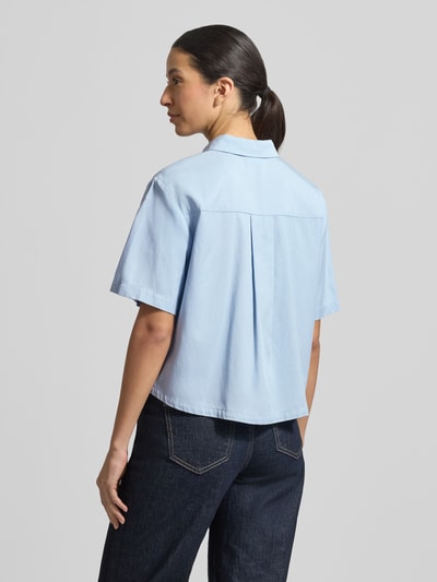 Jake*s Casual Boxy Fit Bluse aus Lyocell-Baumwoll-Mix Hellblau 5