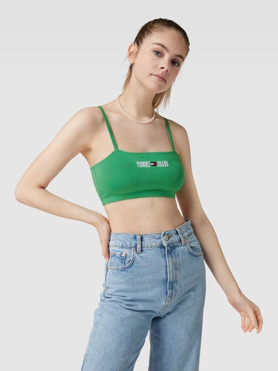 Tommy Jeans Korte top met verstelbare spaghettibandjes, model 'ARCHIVE' Groen - 3