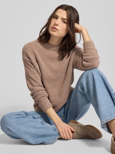 Jake*s Casual Sweter z dzianiny z obniżonymi ramionami Szarobrązowy 3