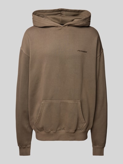 Pegador Oversized Hoodie mit Label-Stitching Dunkelbraun 2