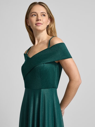 Christian Berg Cocktail Abendkleid in Glitzer-Optik Gruen Melange 3