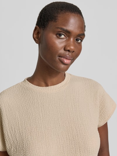 Christian Berg Woman T-Shirt mit Strukturmuster und Rundhalsausschnitt Beige 3