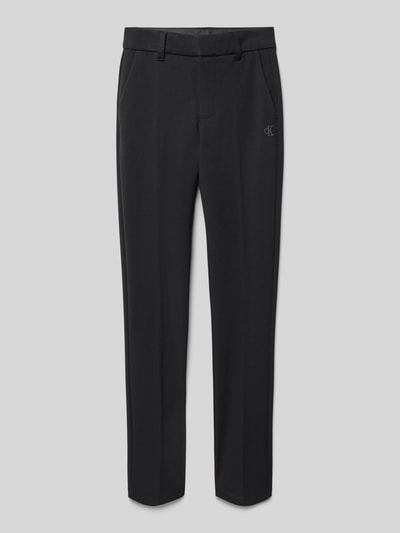 Calvin Klein Jeans Tailored fit broek van viscosemix met bandplooien, model 'PUNTO' Zwart - 1