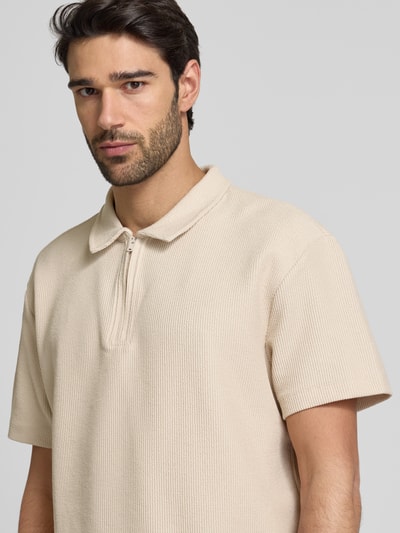 MCNEAL Regular fit poloshirt met ritssluiting Beige - 3