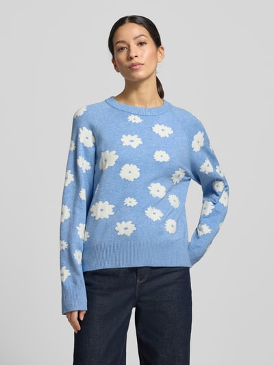 FREE/QUENT Strickpullover mit gerippten Abschlüssen Modell 'Alpie' Bleu 4