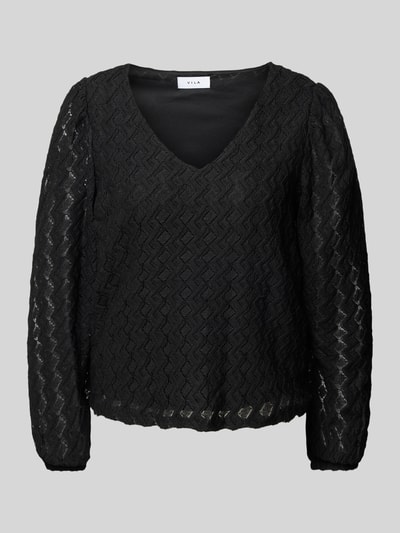 Vila Blusenshirt mit V-Ausschnitt Black 2