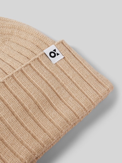 OPUS Czapka beanie z detalem z logo model ‘Adela’ Beżowy 2