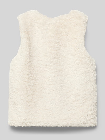 s.Oliver RED LABEL Regular fit gilet van teddybont met effectgaren Ecru - 3