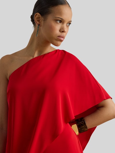 Lauren Ralph Lauren shaped fit jumpsuit met zacht vallende cape-overlay. Rood - 3