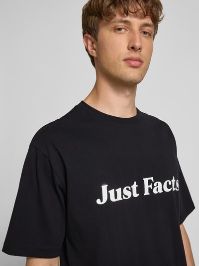 REVIEW T-Shirt mit geripptem Rundhalsausschnitt Black 3