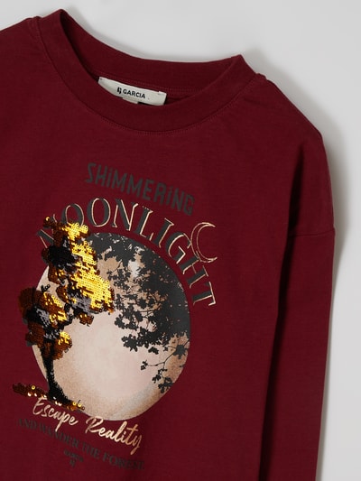 Garcia Longsleeve mit Mond-Print  Bordeaux 2