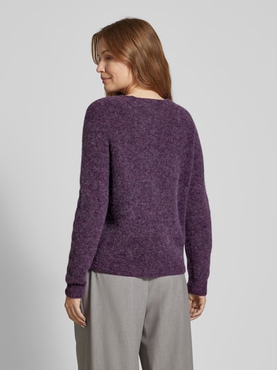 Fynch-Hatton Strickpullover mit gerippten Abschlüssen Violett 5