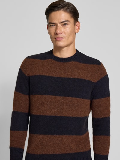 Forét Strickpullover mit Leinen-Anteil Modell 'ALPINE' Dunkelblau 3