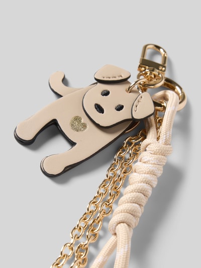 Seidenfelt Sleutelhanger, model 'MY DOG WITH CHARMS' Zand - 2