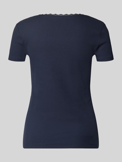 Christian Berg Woman Pyjama-Oberteil mit Spitzenbesatz Dunkelblau 3