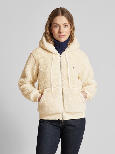 Polo Ralph Lauren Teddyfelljacke mit Zweiwege-Reißverschluss Offwhite 4