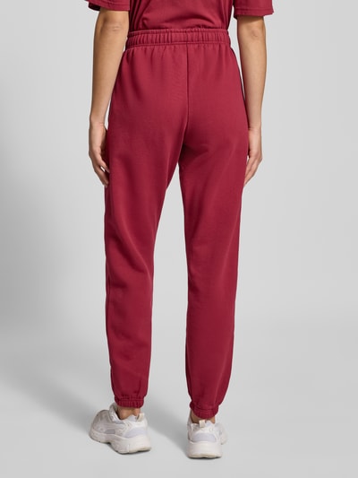 Pegador High waist sweatbroek met labelstitching, model 'VILLA' Bordeaux - 5