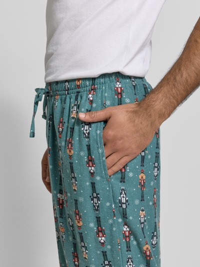 Jockey Pyjamabroek van flanel met elastische band Lindegroen - 3