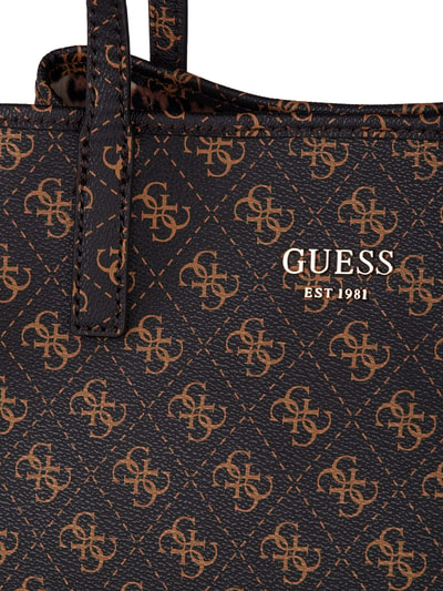 Guess Torba shopper ze wzorem z logo Ciemnobrązowy 3