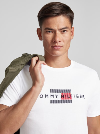 Tommy Hilfiger T-Shirt mit Label-Print Weiss 3