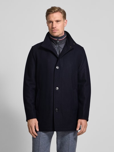 HECHTER PARIS Wollmantel mit Stehkragen Marine 4