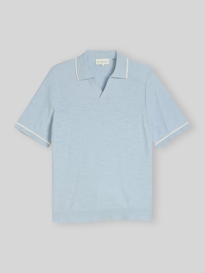 Tom Tailor Koszulka polo z czystej bawełny o wyglądzie dzianiny, krój regular fit Jasnoniebieski 2