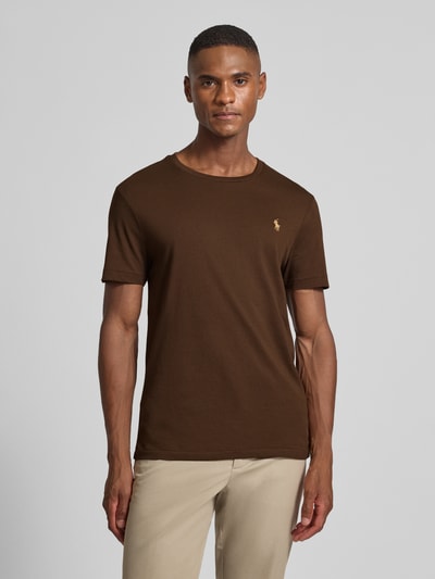 Polo Ralph Lauren T-shirt met logostitching Middenbruin - 4