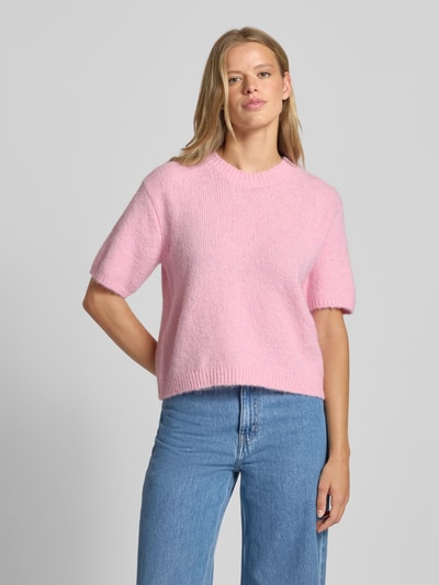 Gina Tricot Gebreide pullover met lanawol en ronde hals Roze - 4